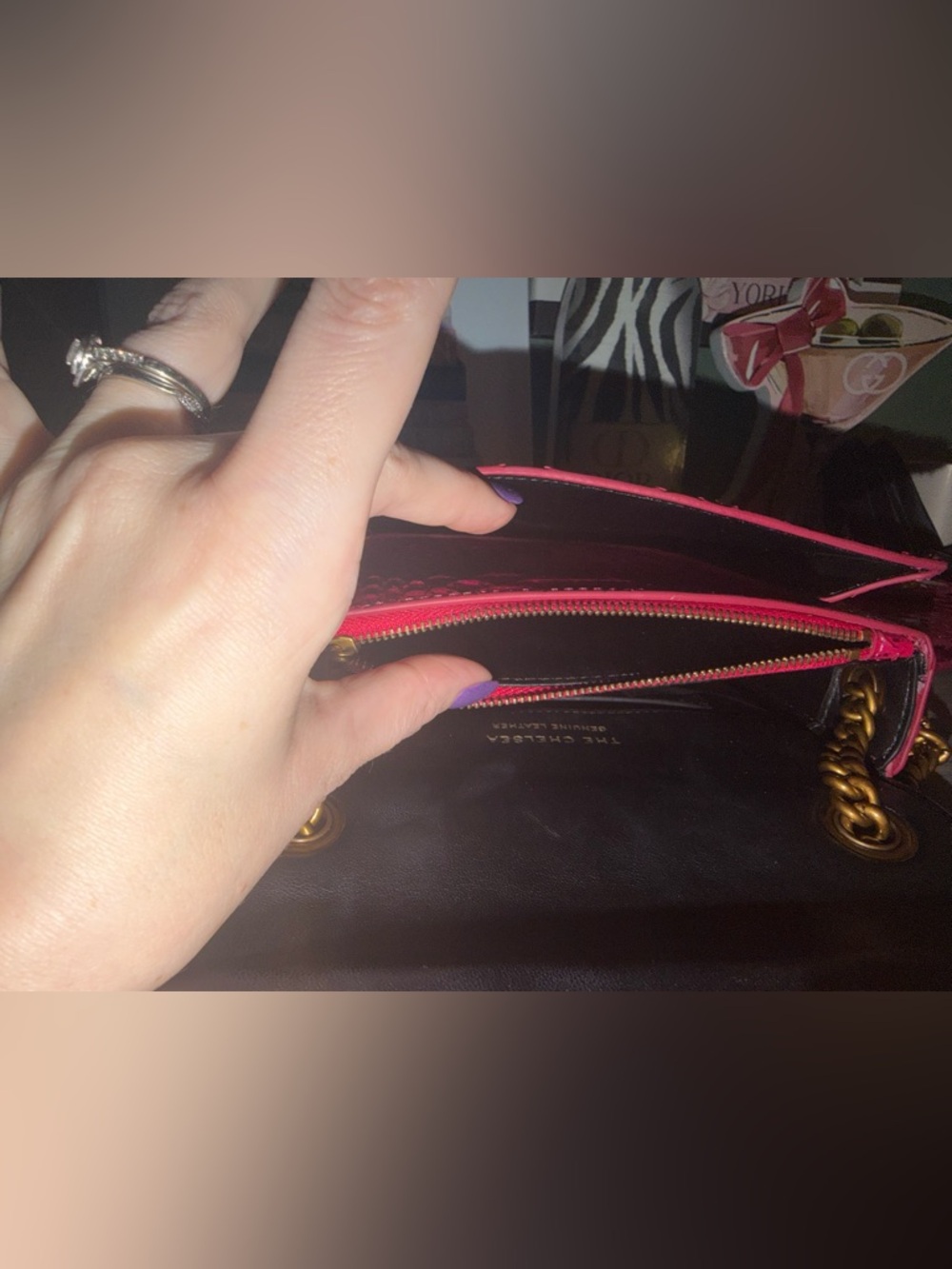 Kurt Geiger Hot Pink Snake-Embossed Crossbody & Wallet NWOT - Picture 14 of 14